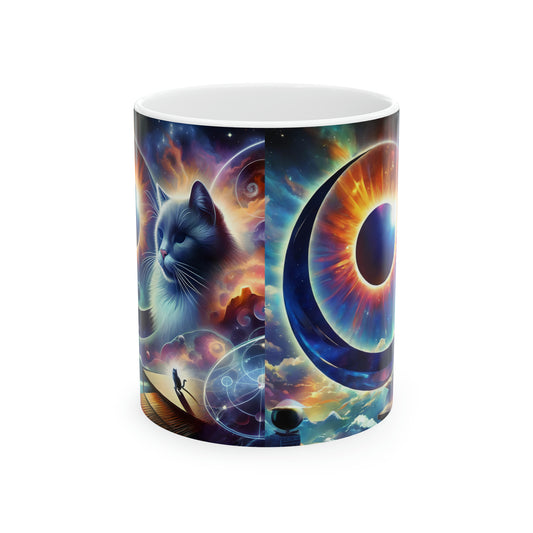 CAT ECLIPSE - Ceramic Mug, 11oz