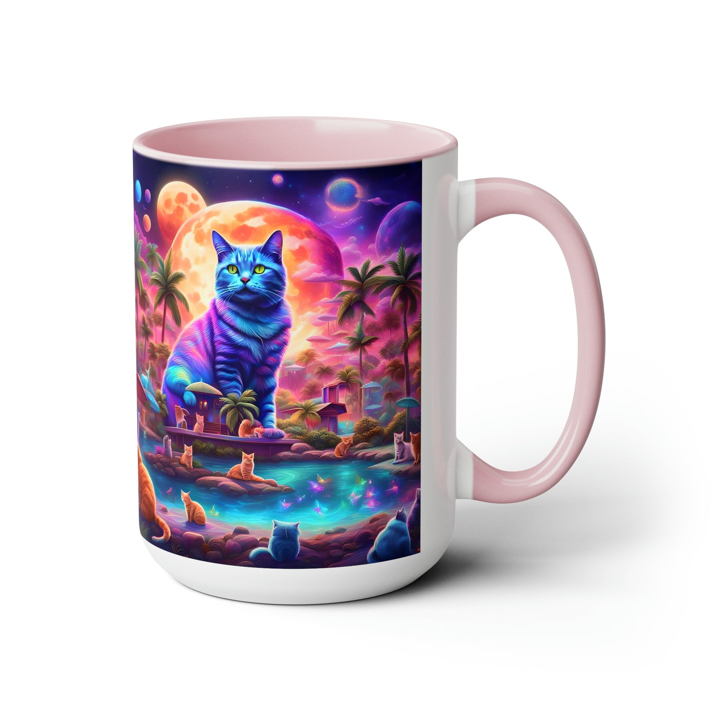 CATS SPRING BREAK - Two-Tone Coffee Mugs, 15oz