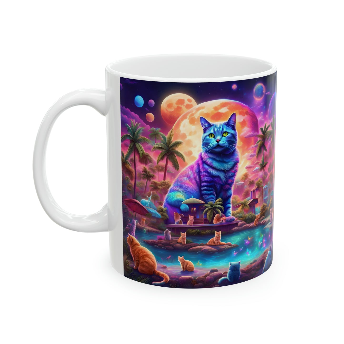 CATS SPRING BREAK - Ceramic Mug, 11oz