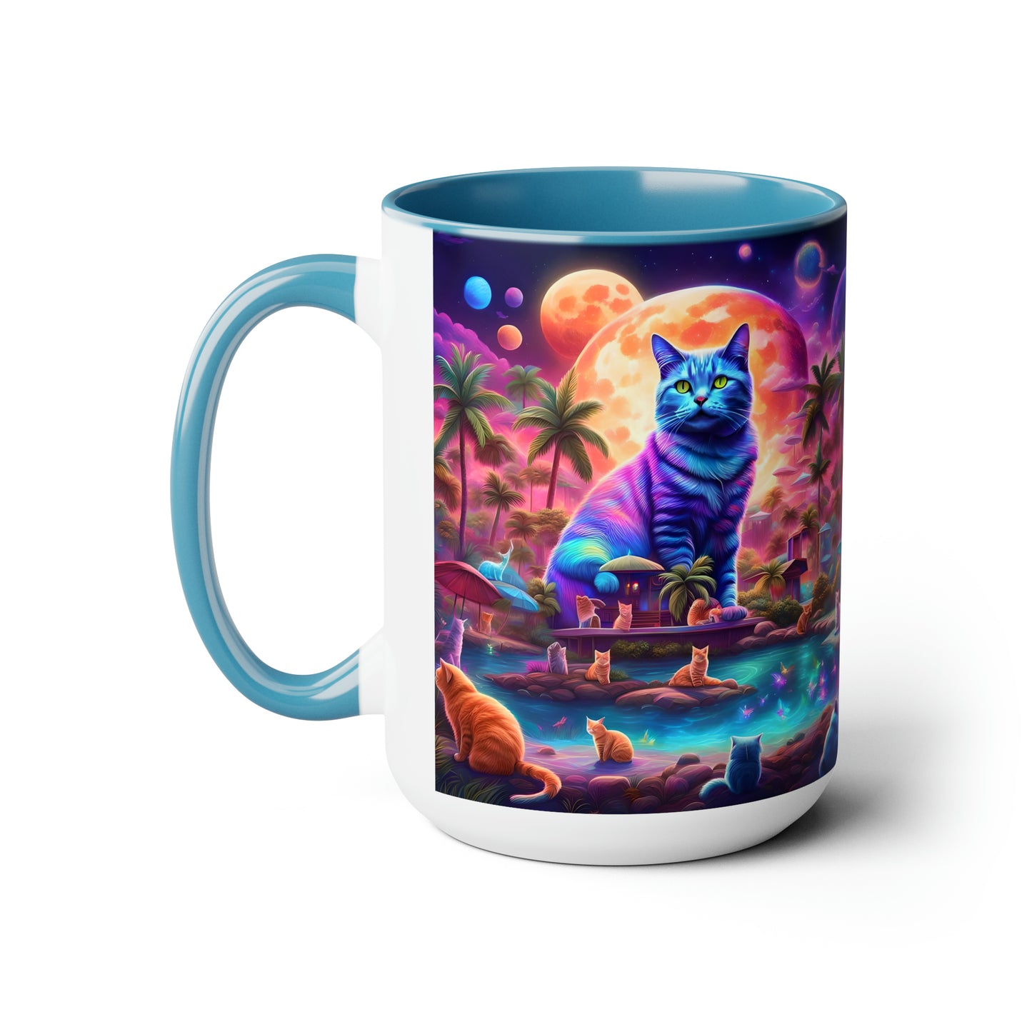 CATS SPRING BREAK - Two-Tone Coffee Mugs, 15oz