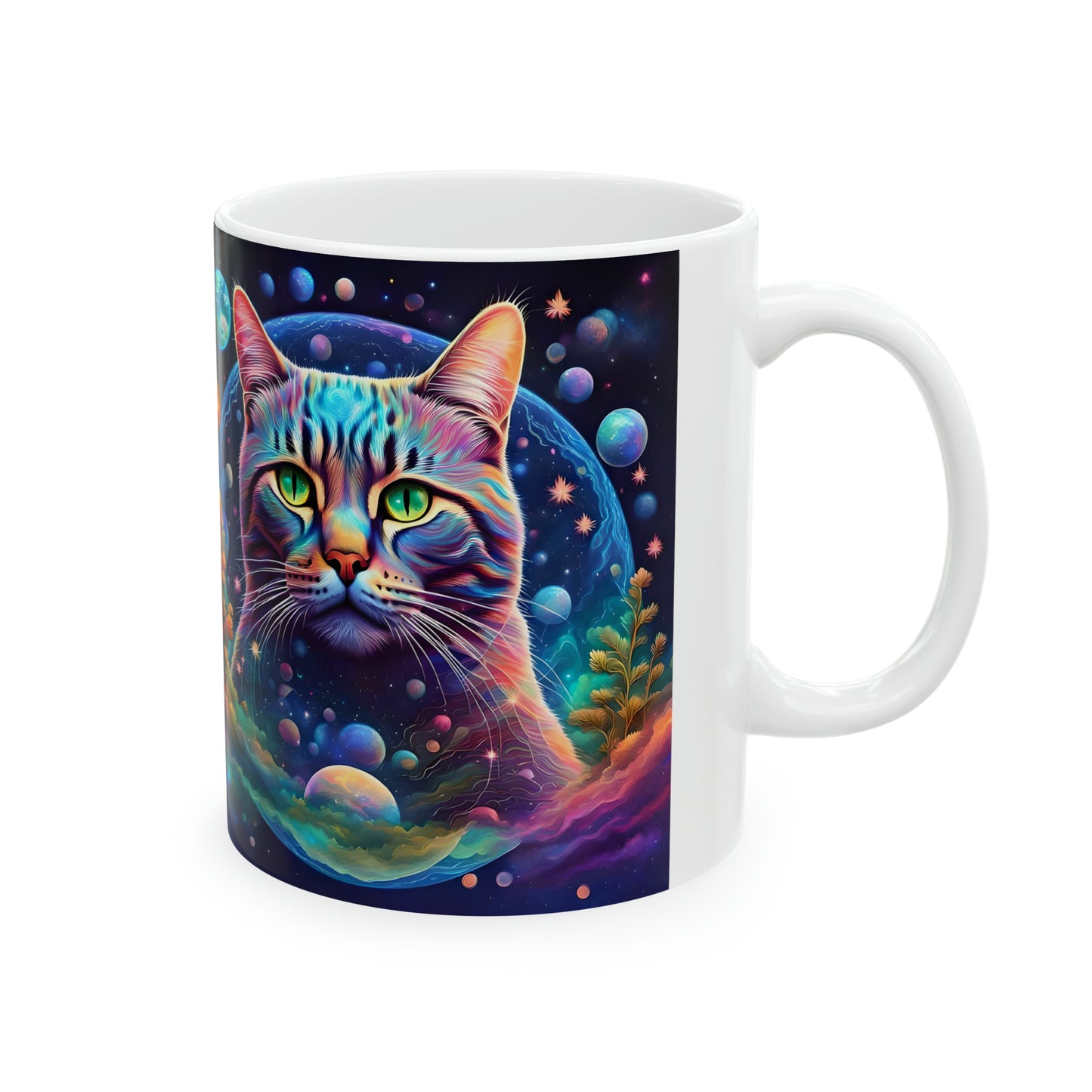 EARTH DAY CAT - Ceramic Mug, 11oz