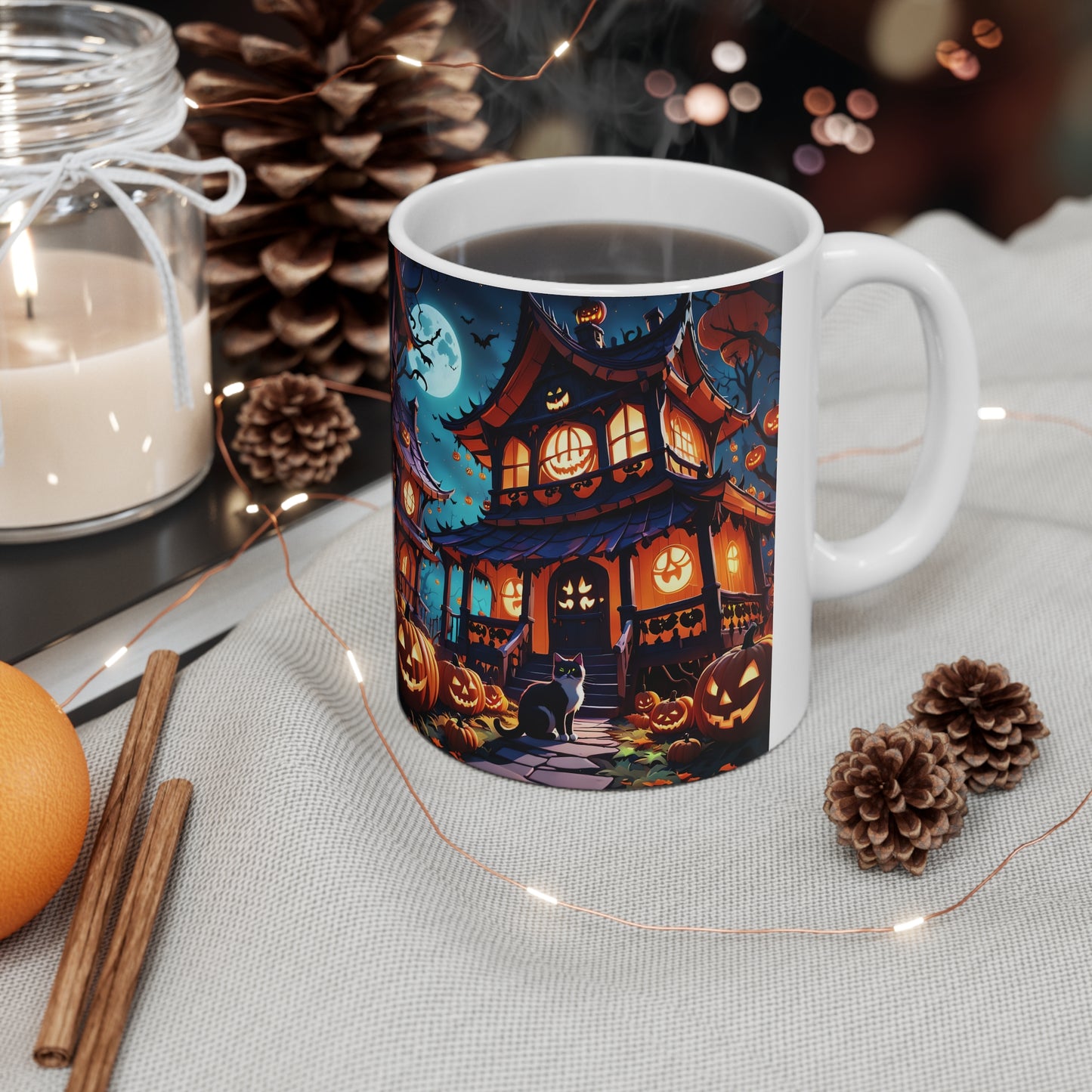 HALLOWEEN CAT HOUSE - Mug 11oz