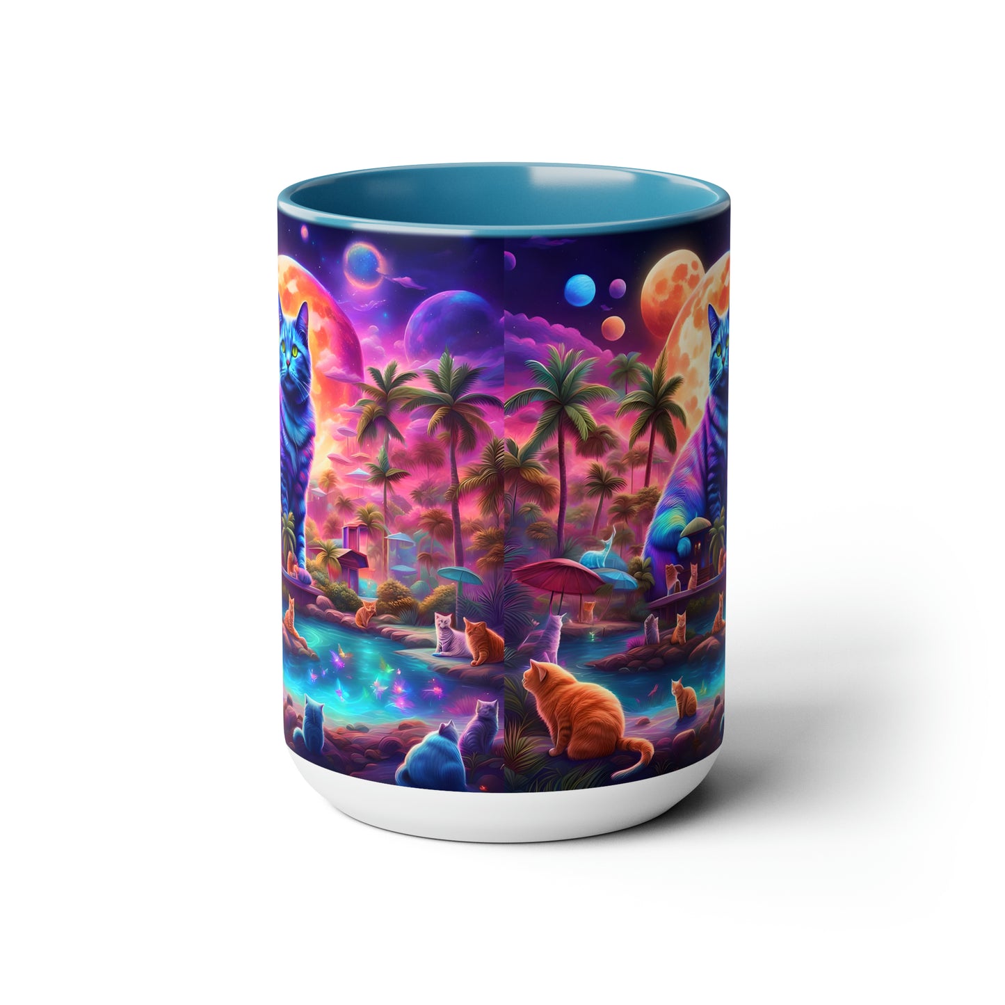 CATS SPRING BREAK - Two-Tone Coffee Mugs, 15oz