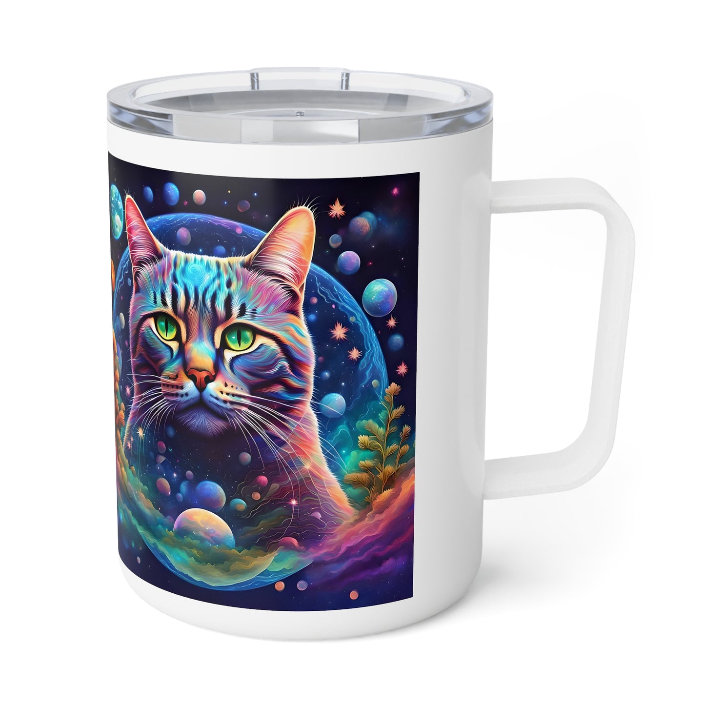 EARTH DAY CAT - Insulated Coffee Mug, 10oz