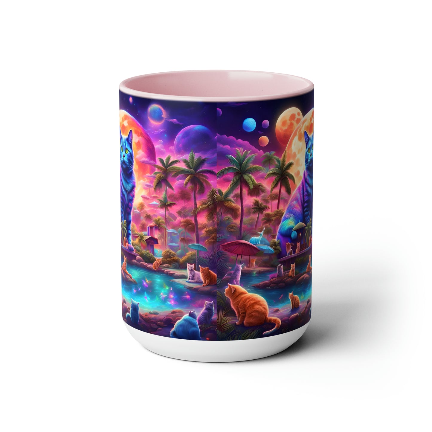 CATS SPRING BREAK - Two-Tone Coffee Mugs, 15oz