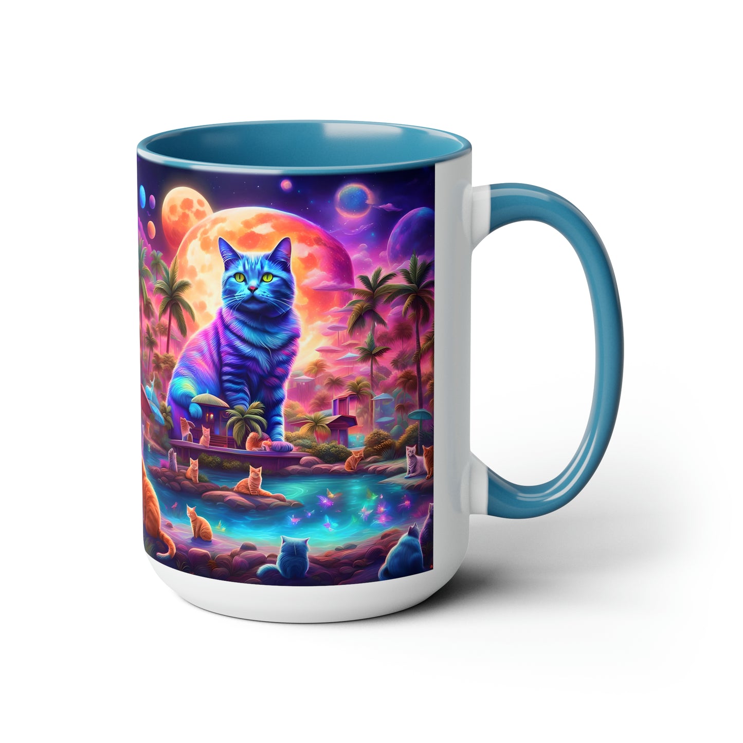 CATS SPRING BREAK - Two-Tone Coffee Mugs, 15oz